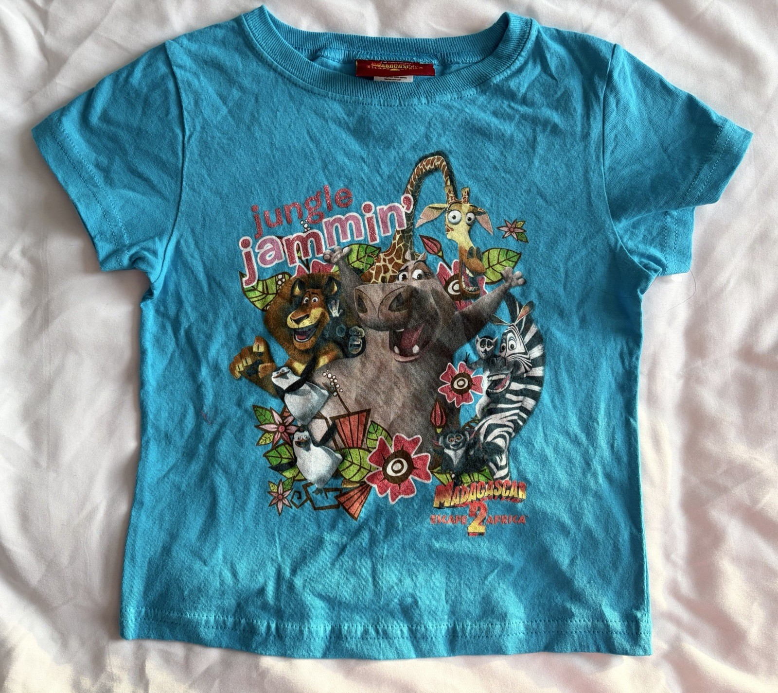 Vintage Madagascar Escape 2 Africa Shirt Blue DreamWorks Movie Tee 5T