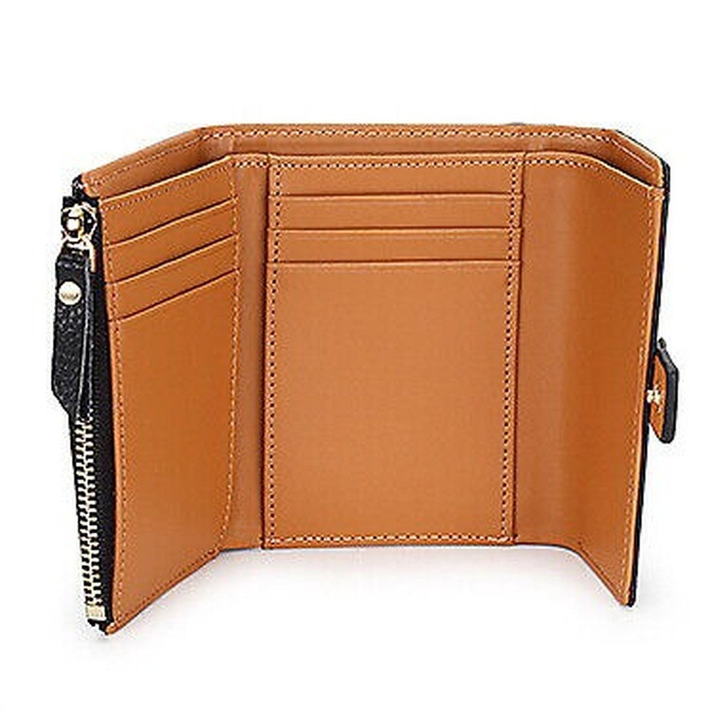 Women Trifold RFID Blocking Genuine Leather Wallet Hasp Card Holder Mini Handbag