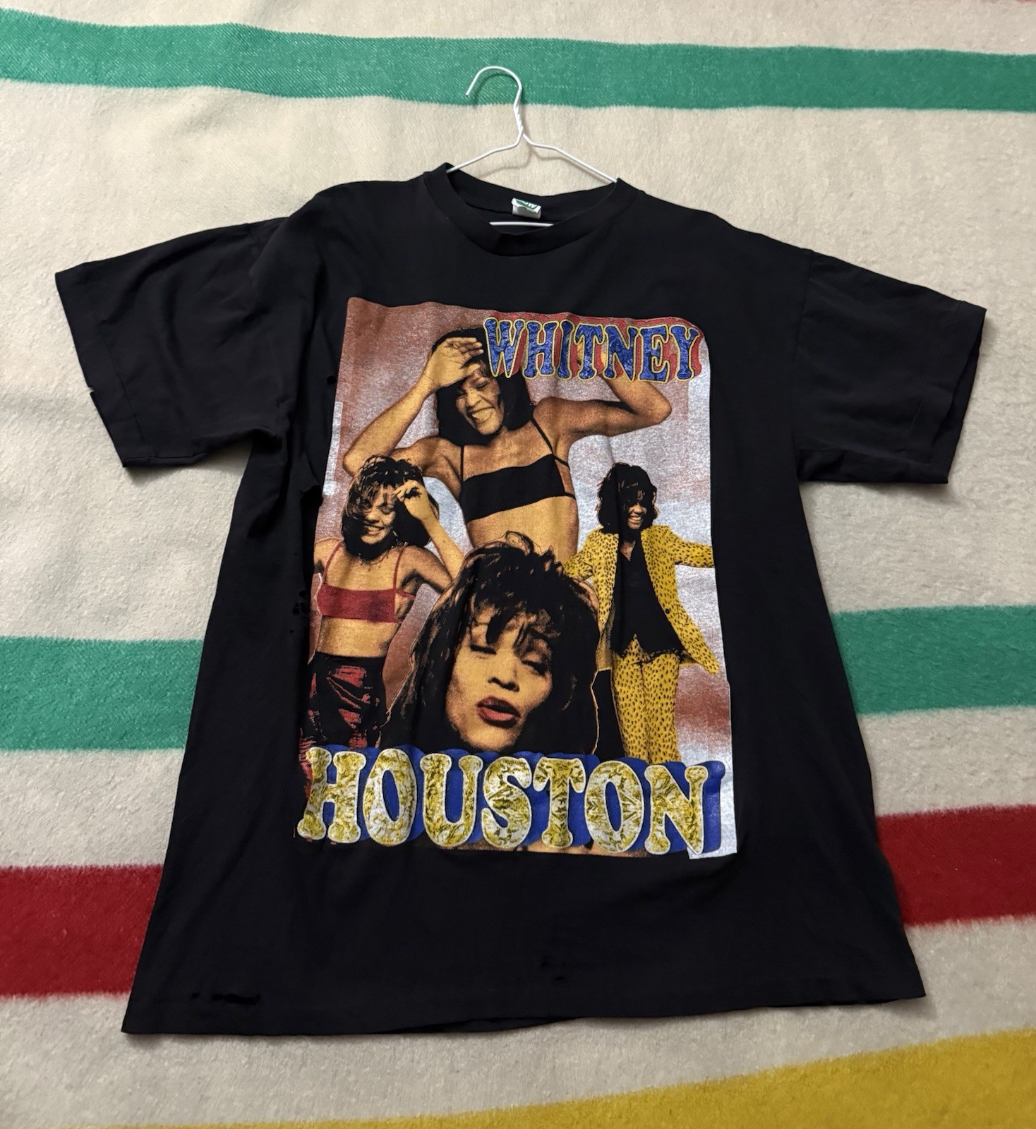 Dry Rot Vintage 90s Whitney Houston Rap Tee Not Wearable For Display Sold As Is