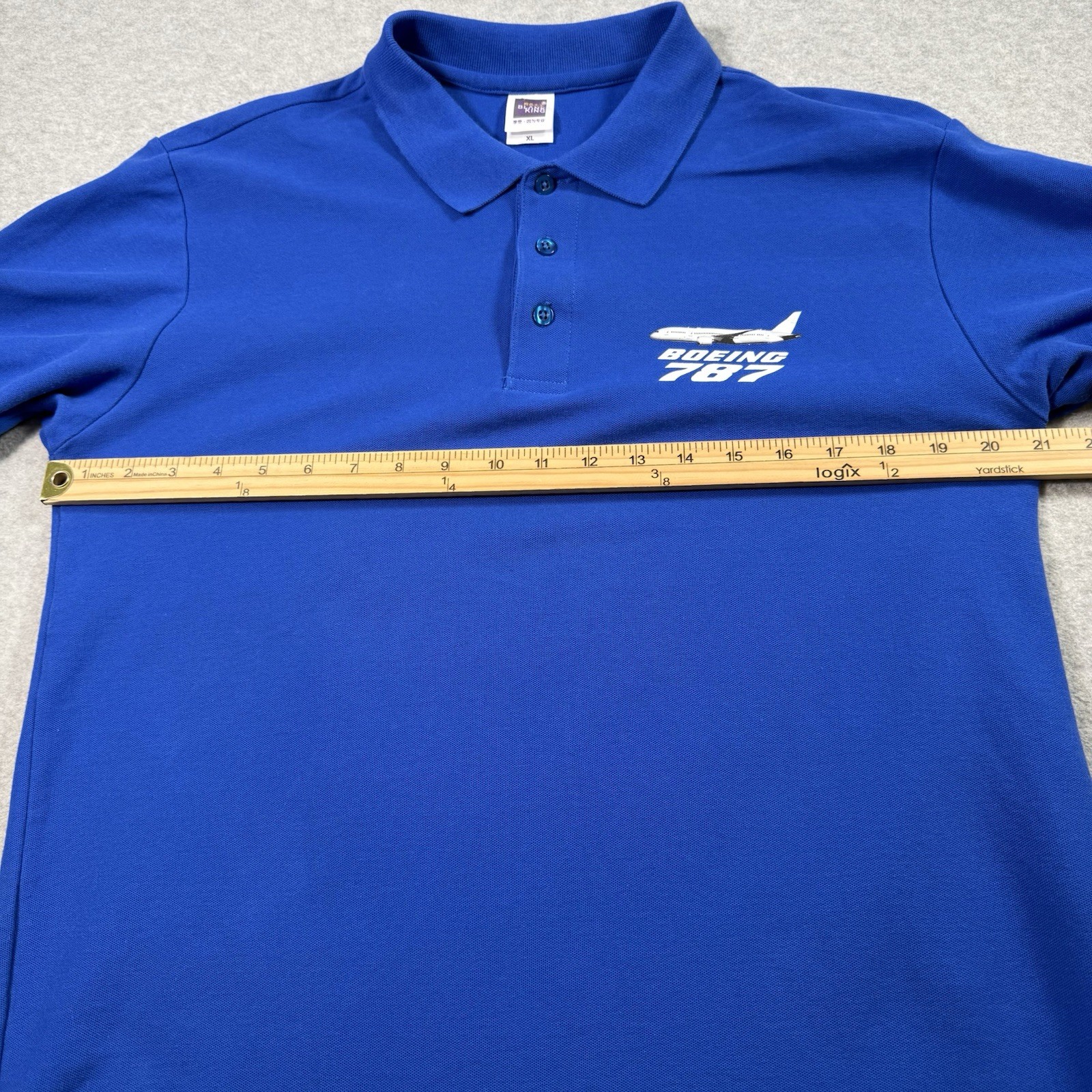 Boeing 787 Logo Polo Shirt by Blank King Sz XL (Runs Small) Blue Aviation