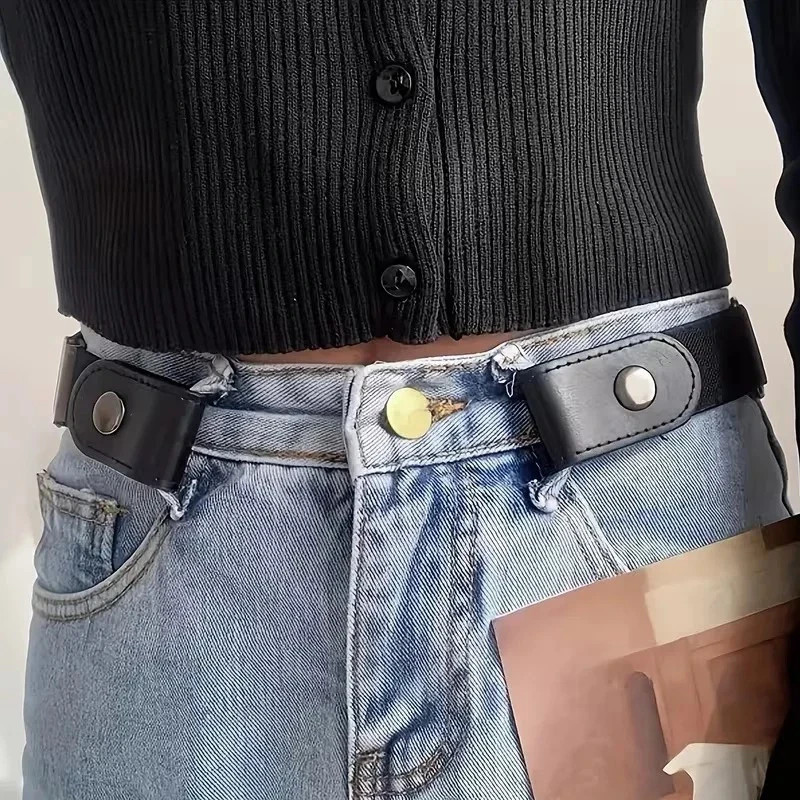 Men Women Buckle-free Elastic Invisible Waist Belt for Jeans No Bulge Hassle