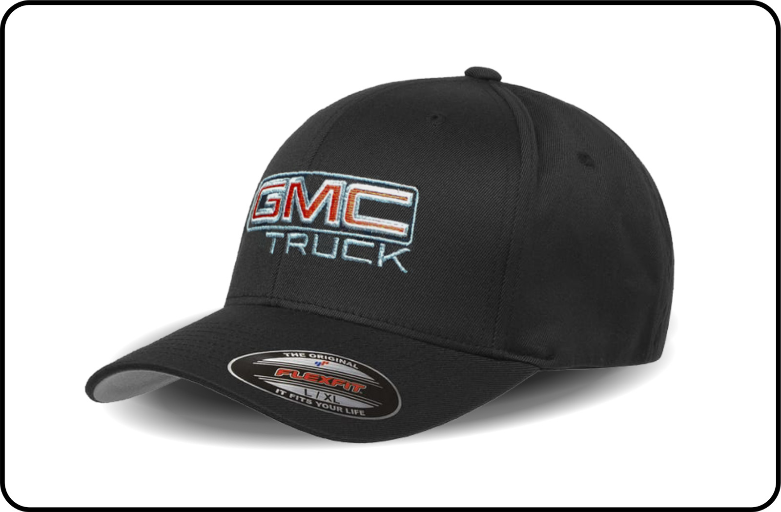 Retro Gmc/Truck Logo – Flexfit Embroidered Adult 6 Panel Cap/Hat – S/M & L/XL