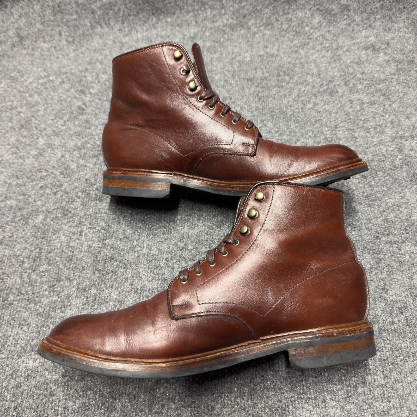Allen Edmonds Higgins Mill Weatherproof Leather Dainite Men US 11 D Boots Brown