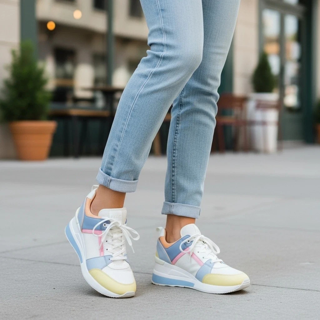 MICHAEL KORS Liv Trainer Small Air Mesh Women Shoes Multicolor 8M Sneakers