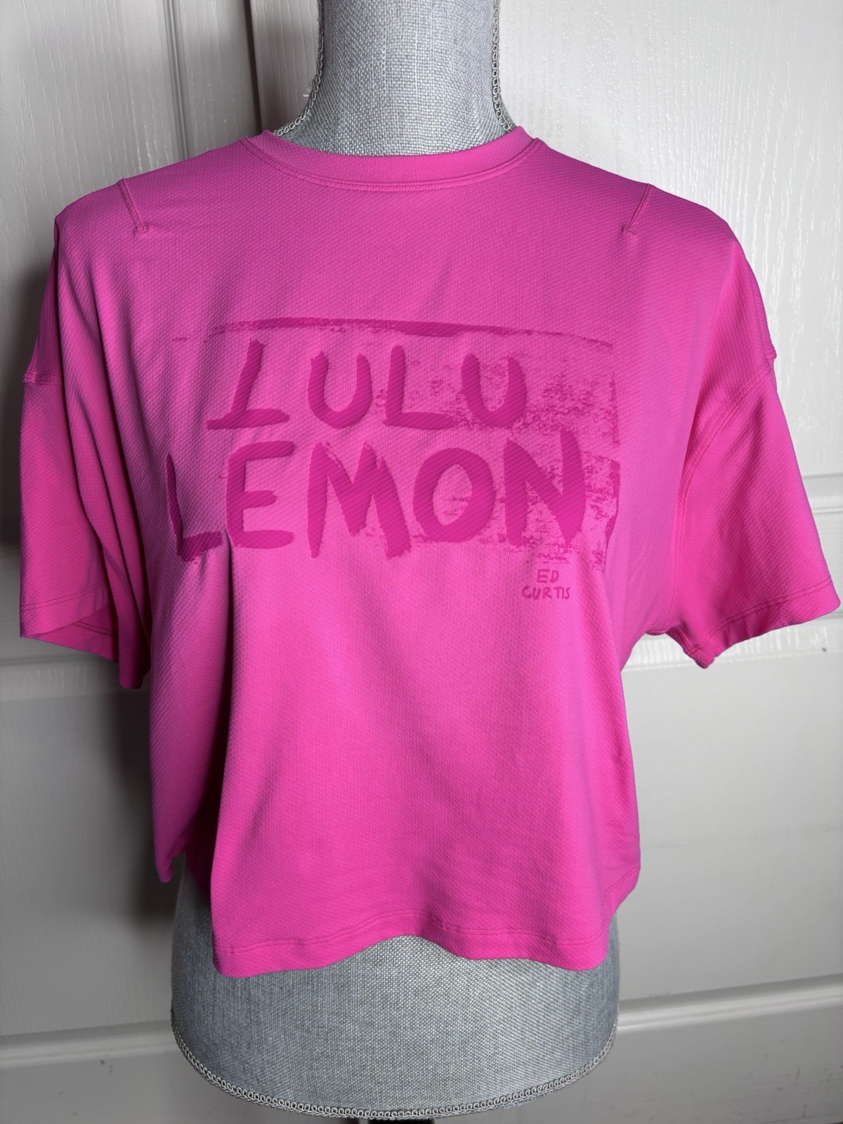Lululemon Abrasion Resistant Training T-Shirt Sonic Pink Ed Curtis Tee Top Sz ?