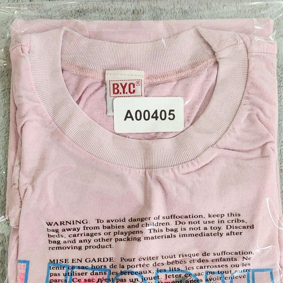 Vintage 80s BYC Top Womens M Pink California 88 Graphic Tee Crew Neck Surf Beach