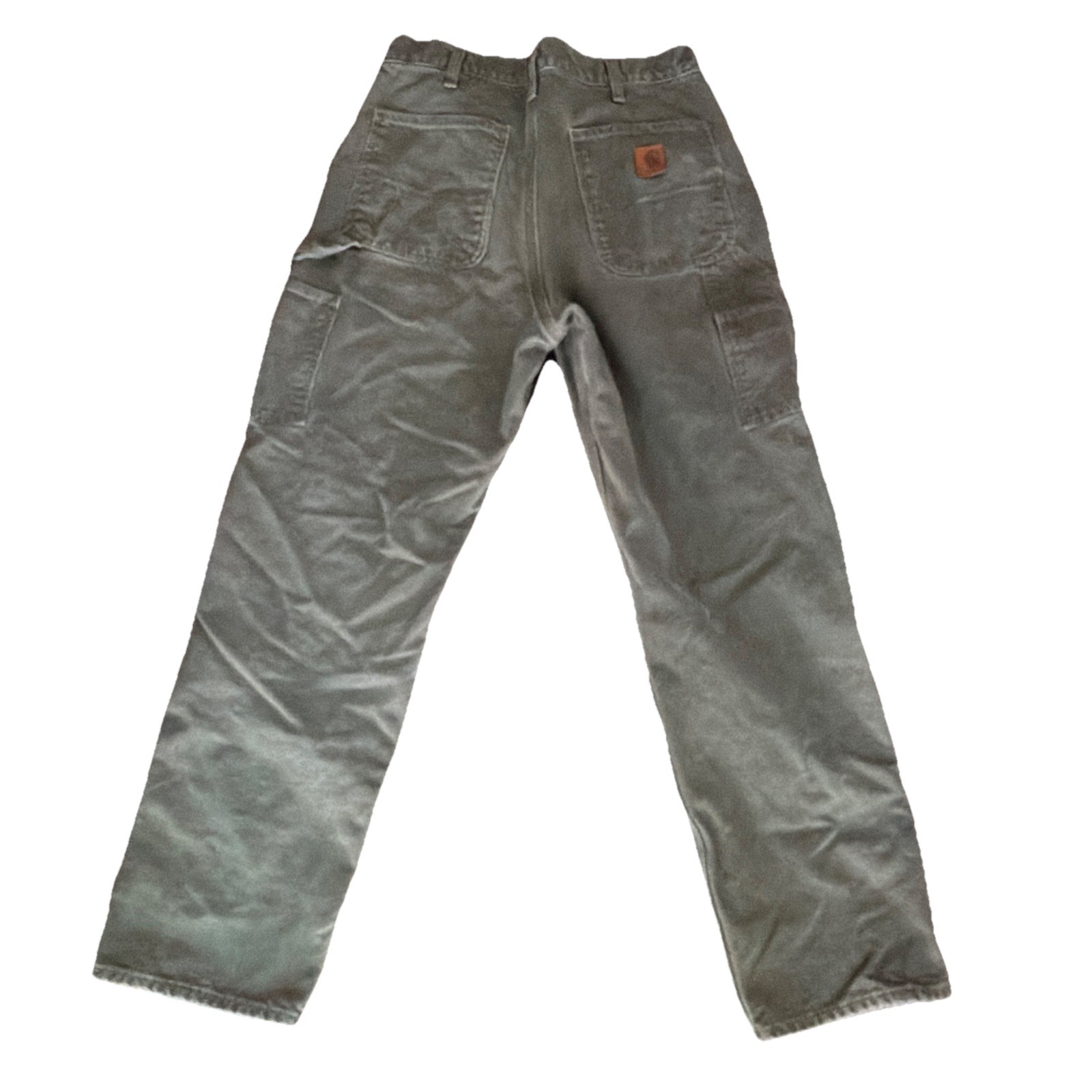 Carhartt B111 MOS Men’s Green Cotton Canvas blanket lined Work Pants 32×34