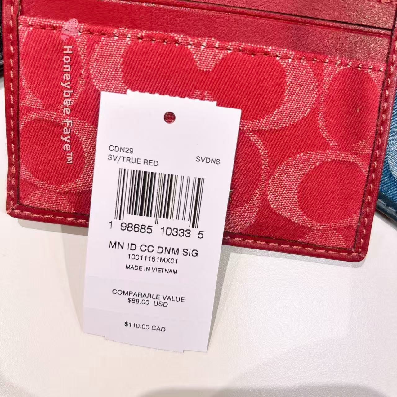 NWT Coach Mini Skinny Id Case In Signature Denim CDN29/CDF94