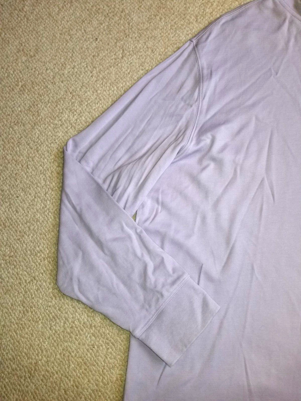 Womens Top-LANDS’ END-light purple 100% cotton knit mockneck “relaxed fit” ls-2X