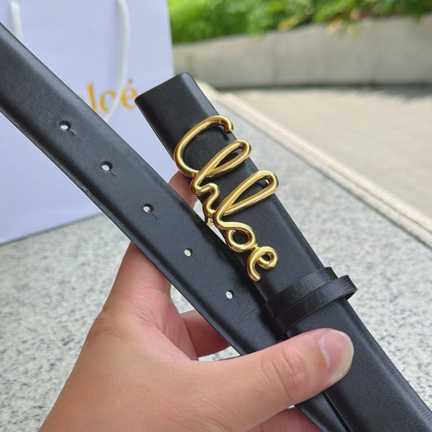 Chloe Black leather belt