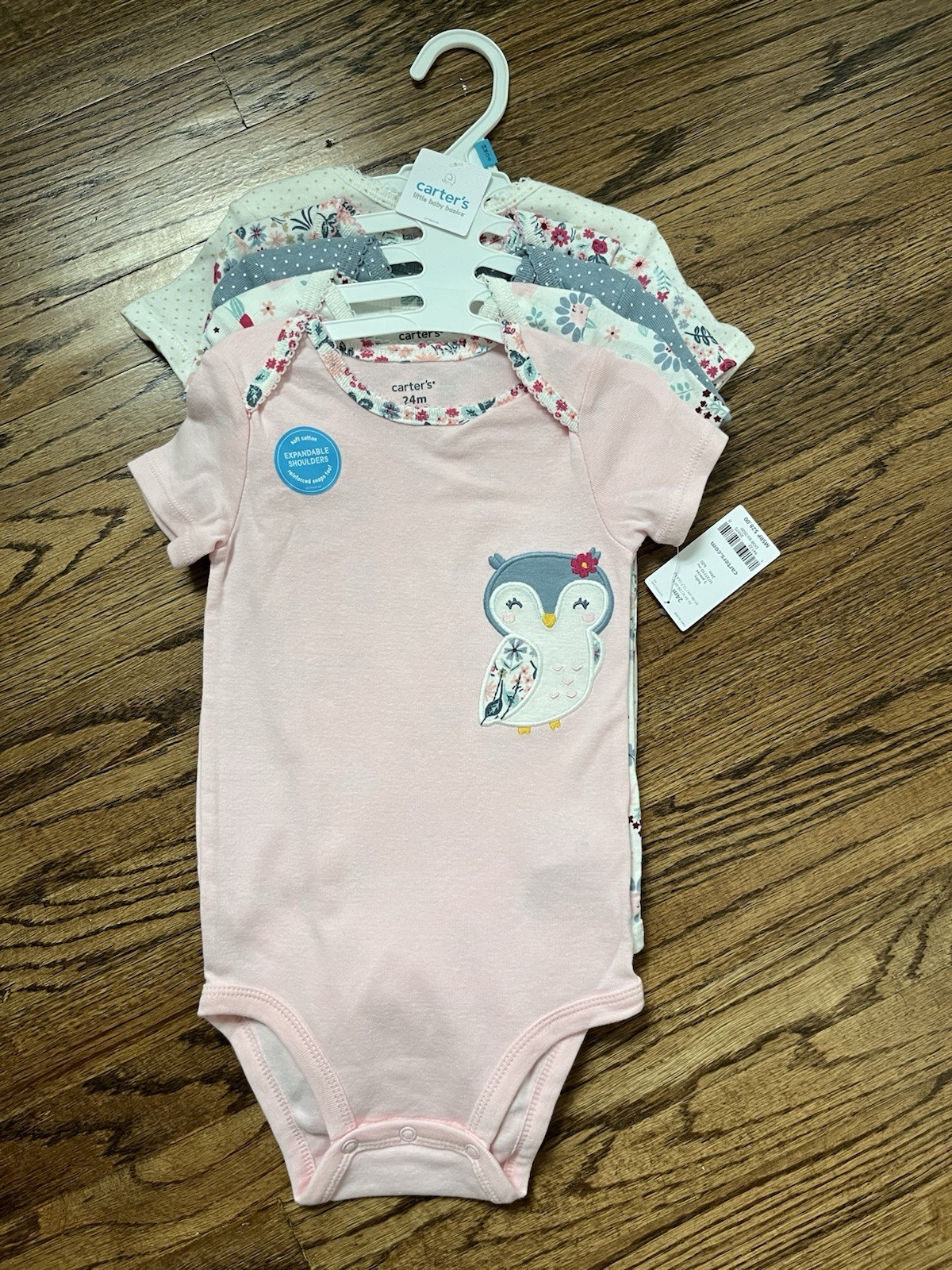 Carter’s Baby Girls 5-Pack Bodysuits 24M Short Sleeve Soft Cotton