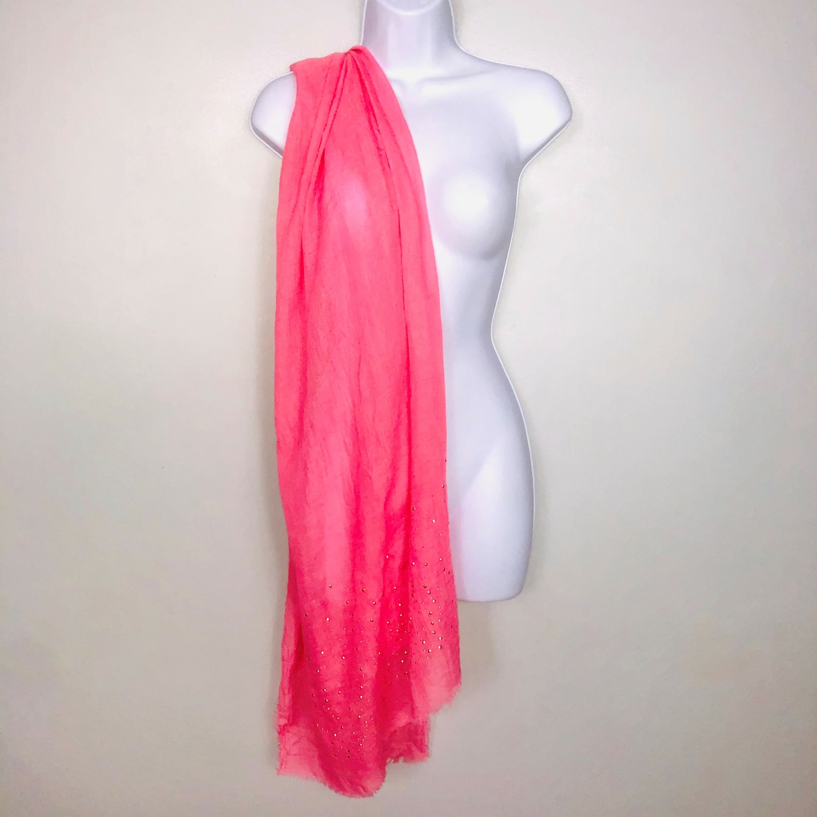 2 Chic Women Scarf Oversized Pink Silver Studded Multifunctional Y2K Revival NEW