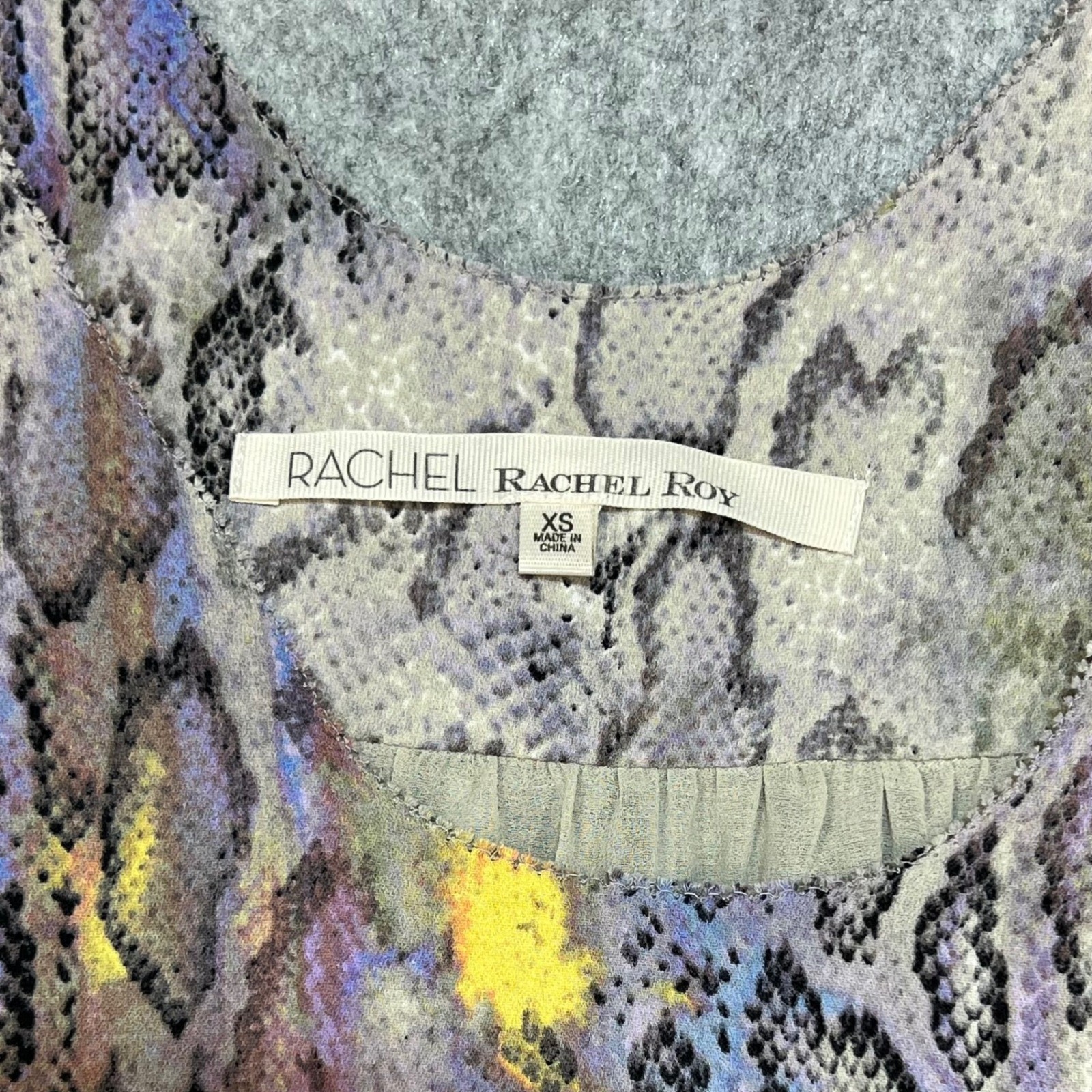 Rachel Rachel Roy Multicolor Snakeskin Print Sleeveless Racerback Top Flowy XS