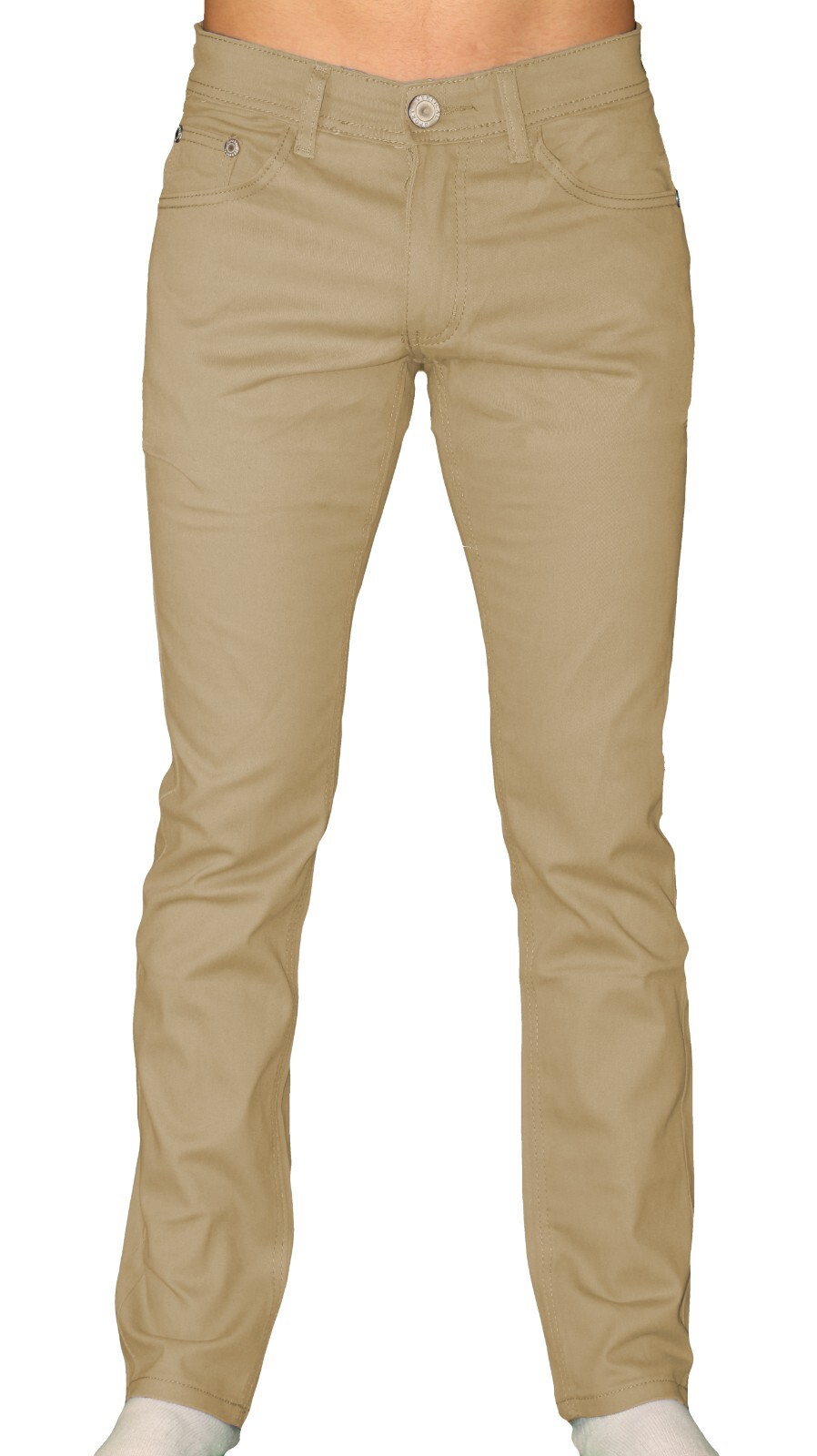 Chino Pants Men Khakis Skinny STRETCH SLIM FIT Flex Casual Cotton Trousers Slack