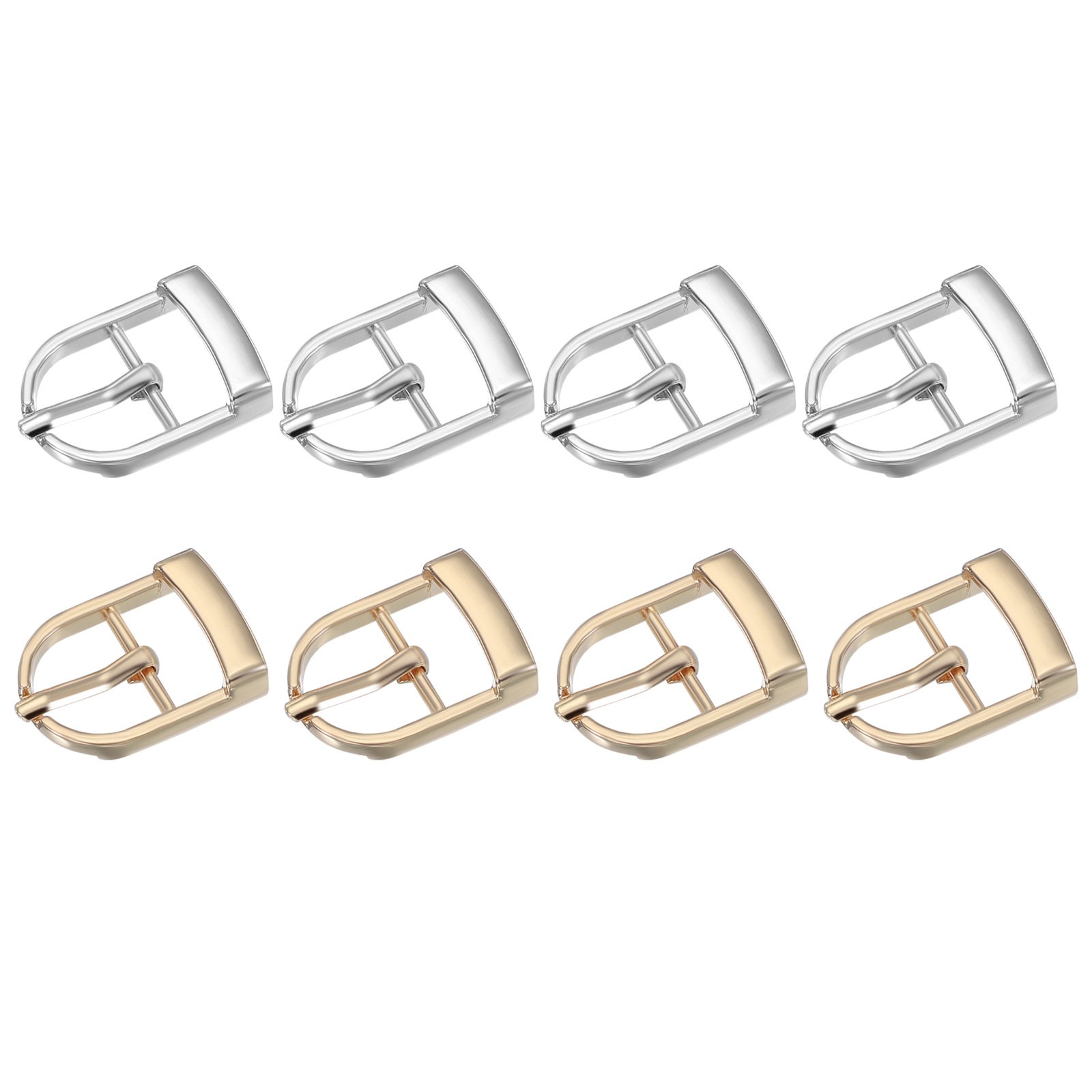 8Pcs 0.7″ Single Prong Belt Buckle Metal Roller Buckle Silver/Light Gold