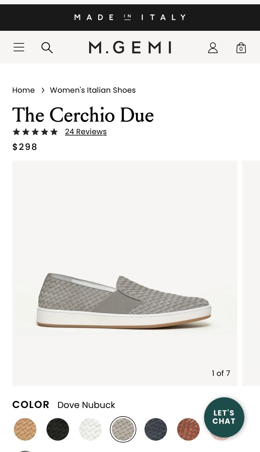 New w/box M Gemi Sz 39.5 EU or 9.5 US Cerchio Nubuck Leather Slip On Sneakers