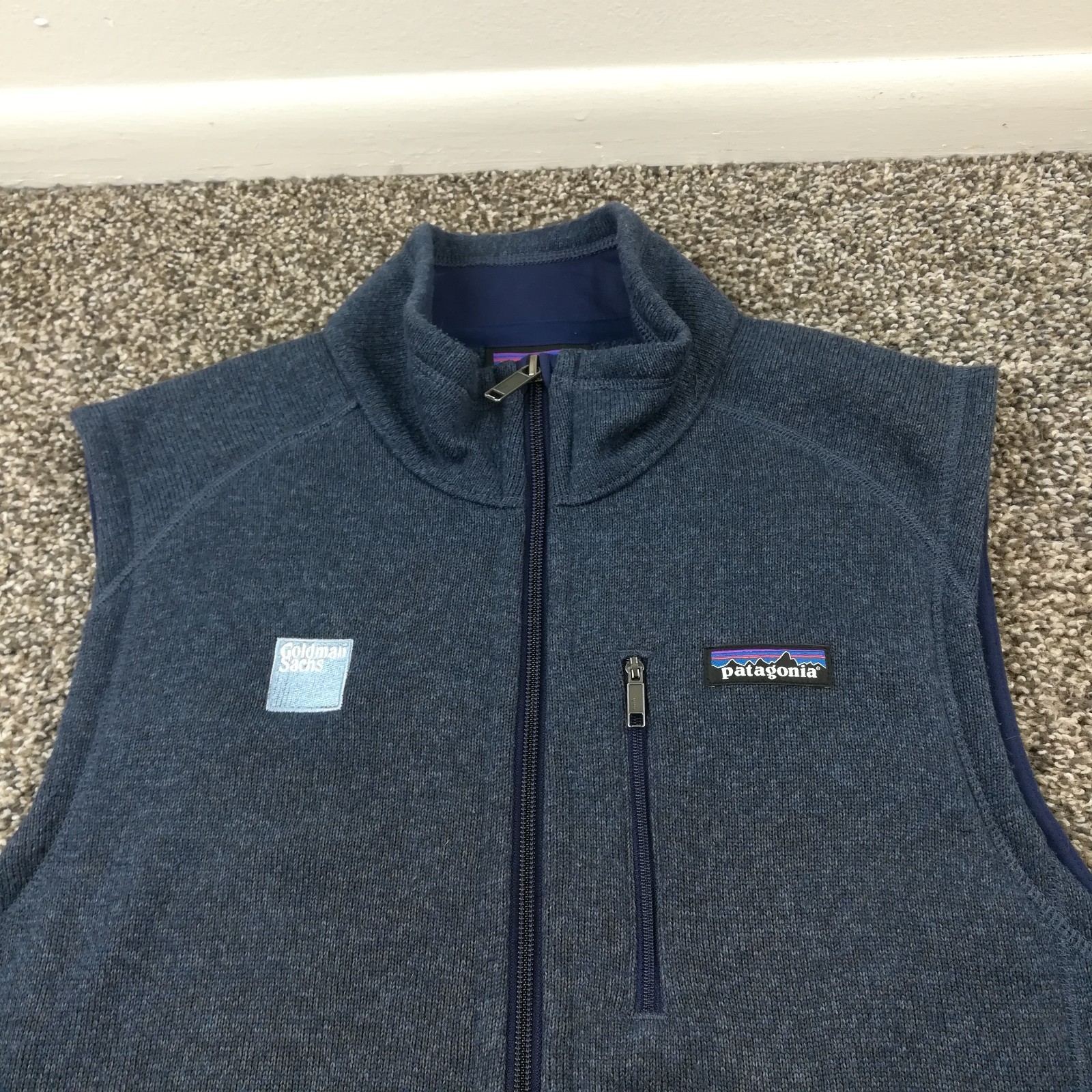 Patagonia Goldman Sachs Vest Better Sweater Full Zip Blue Mens Medium 25881