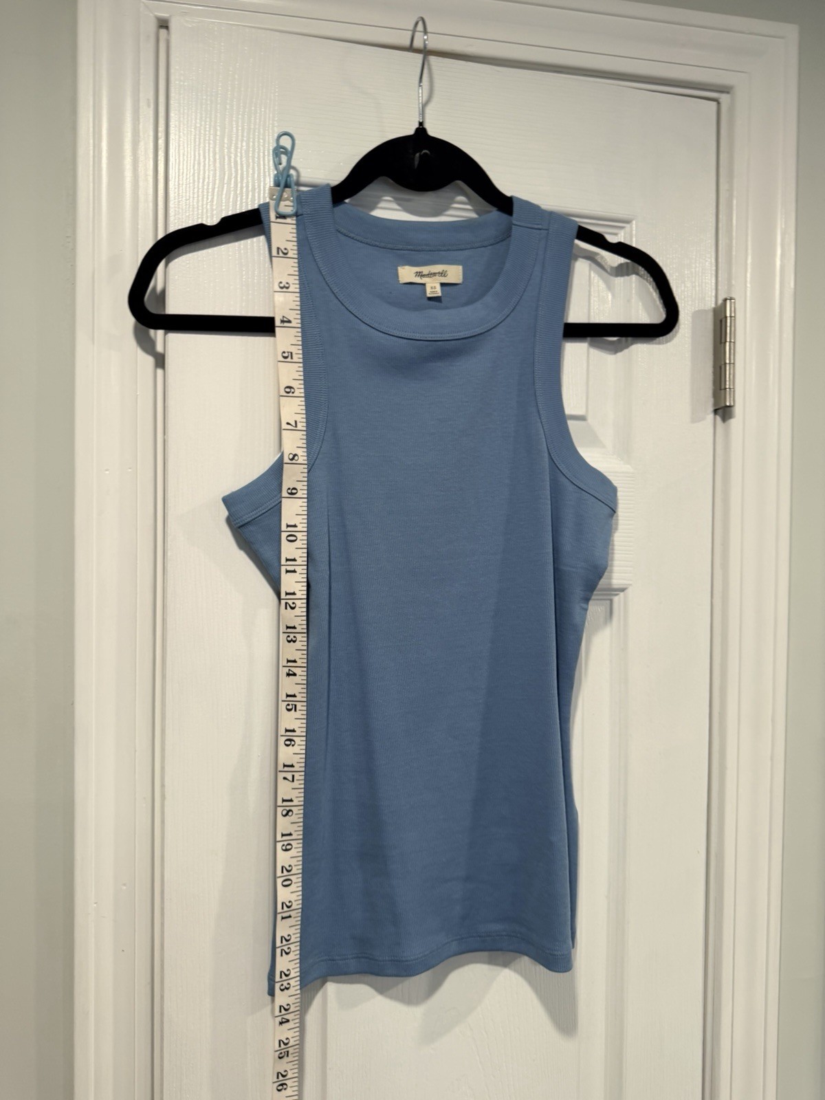 NWOT Madewell Size XS Blue Ribbed Supima Cotton Racerback Tank Top