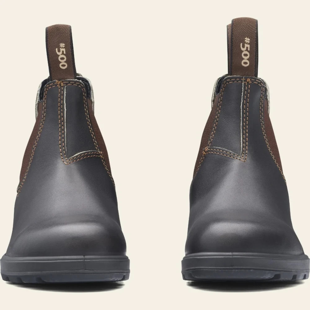 BLUNDSTONE CHELSEA 500 HI LEATHER UNISEX MEN 4=WOMEN 6 SHOES/BOOT STOUT BROWN NU