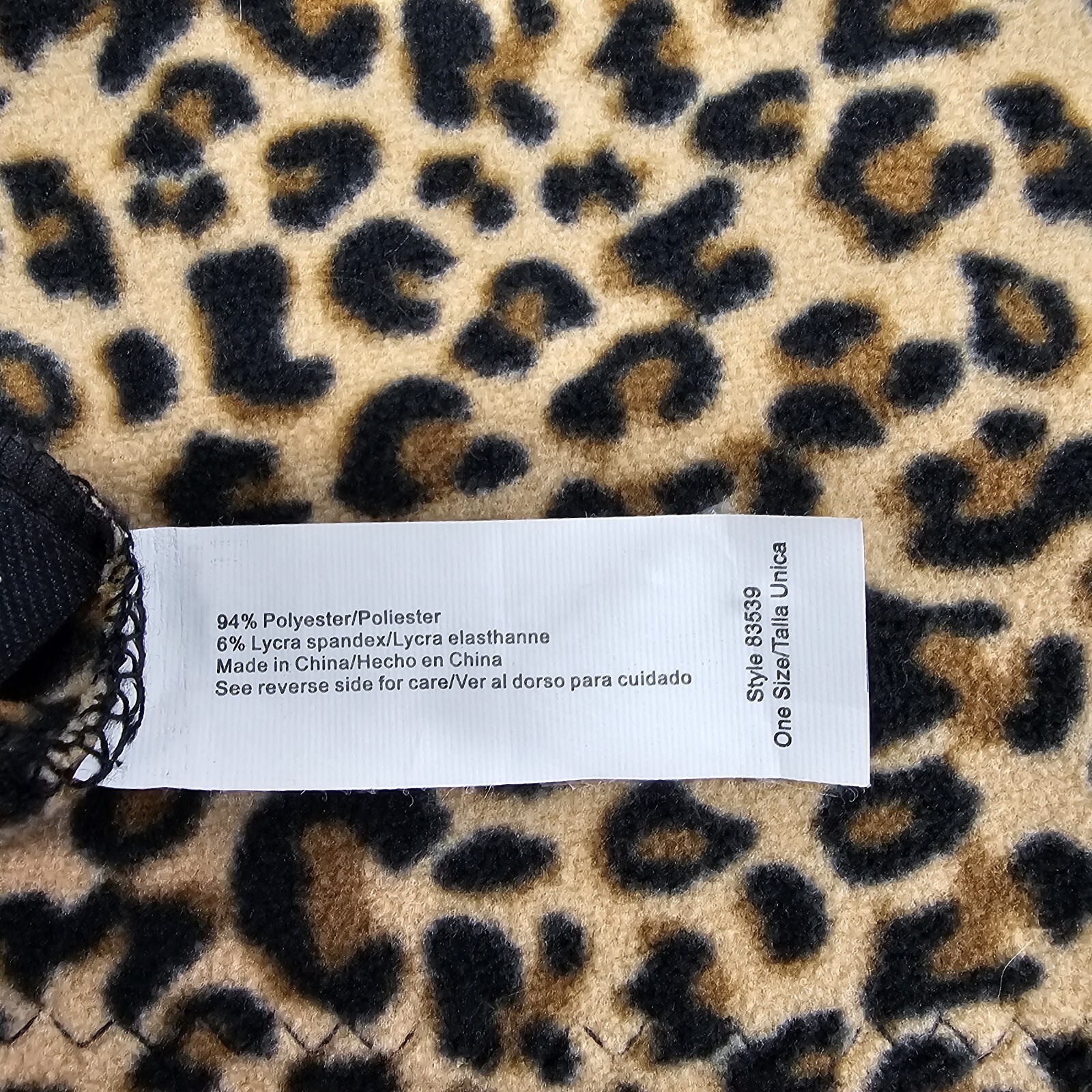Leopard Print Scarf Multicolor Polyester Spandex Blend Decorative Fringe Border