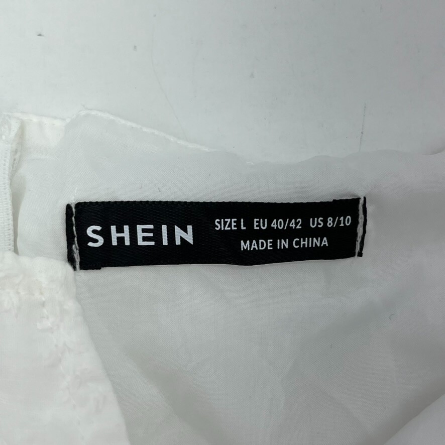 Shein White U-Neck Tiered Sundress Women’s Size Large