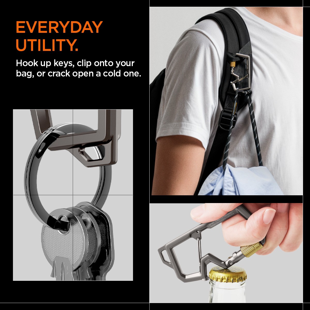 Spigen Key Accessory Carabiner LF101 Twist-to-Lock Mechanism