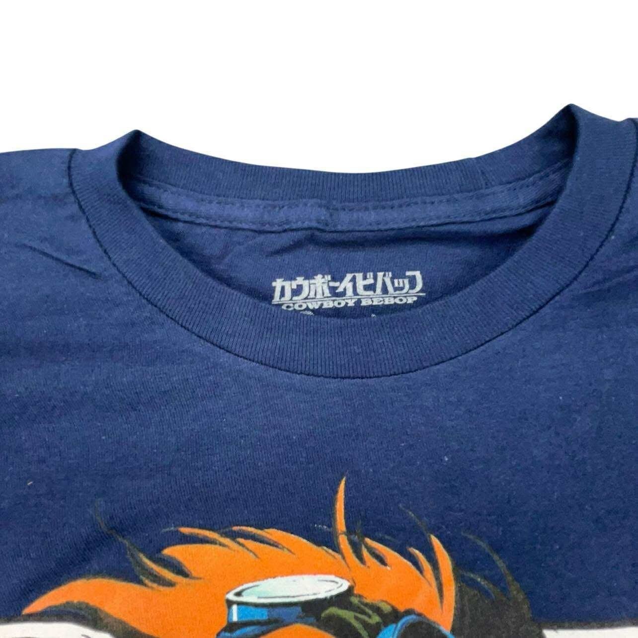 Cowboy Bebop T-Shirt Anime Ed & Ein Graphic Tee Sunrise Funimation Blue NEW
