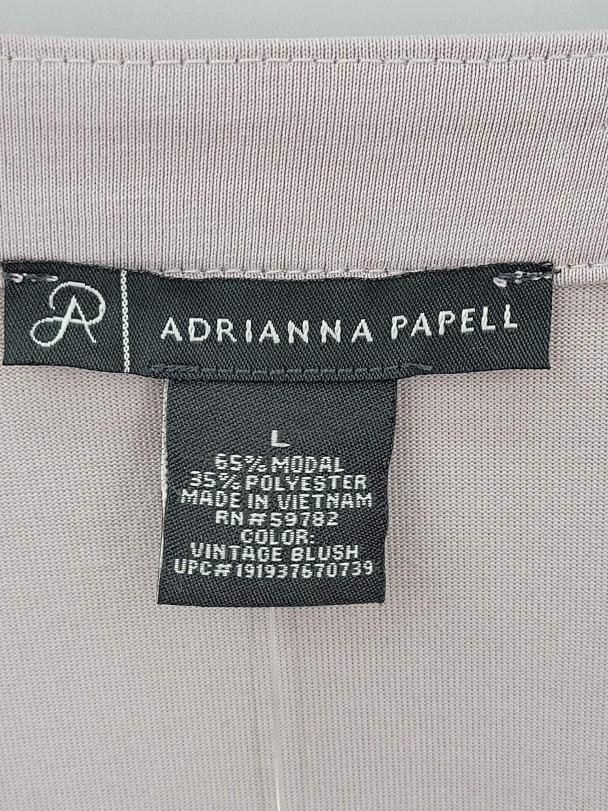 Adrianna Papell Top Womens Large Light Purple Sueded Tab Sleeve V Neck Pullover