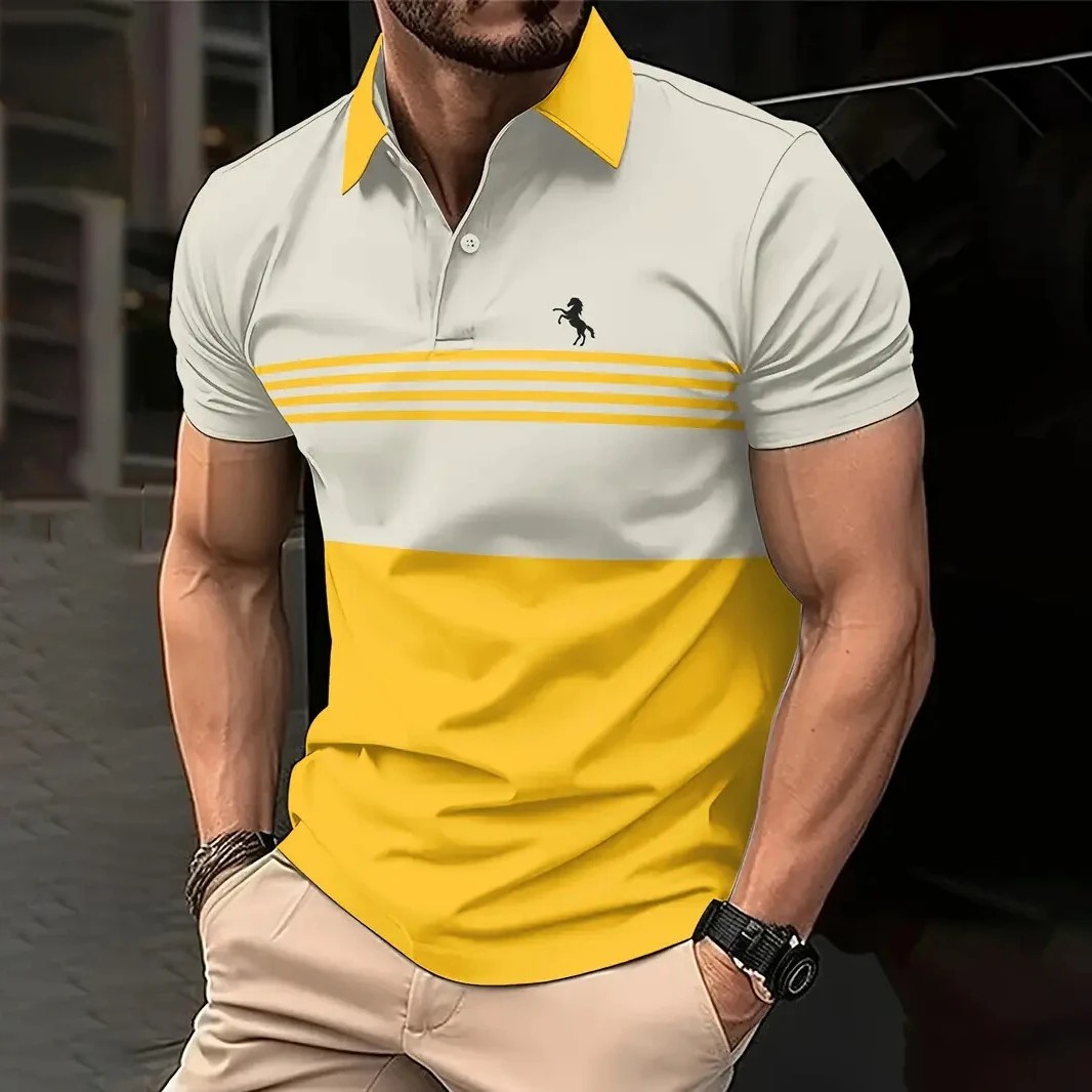 Men Luxury Summer Polo Shirt Breathable Casual Short Sleeve Fashion Top Gift