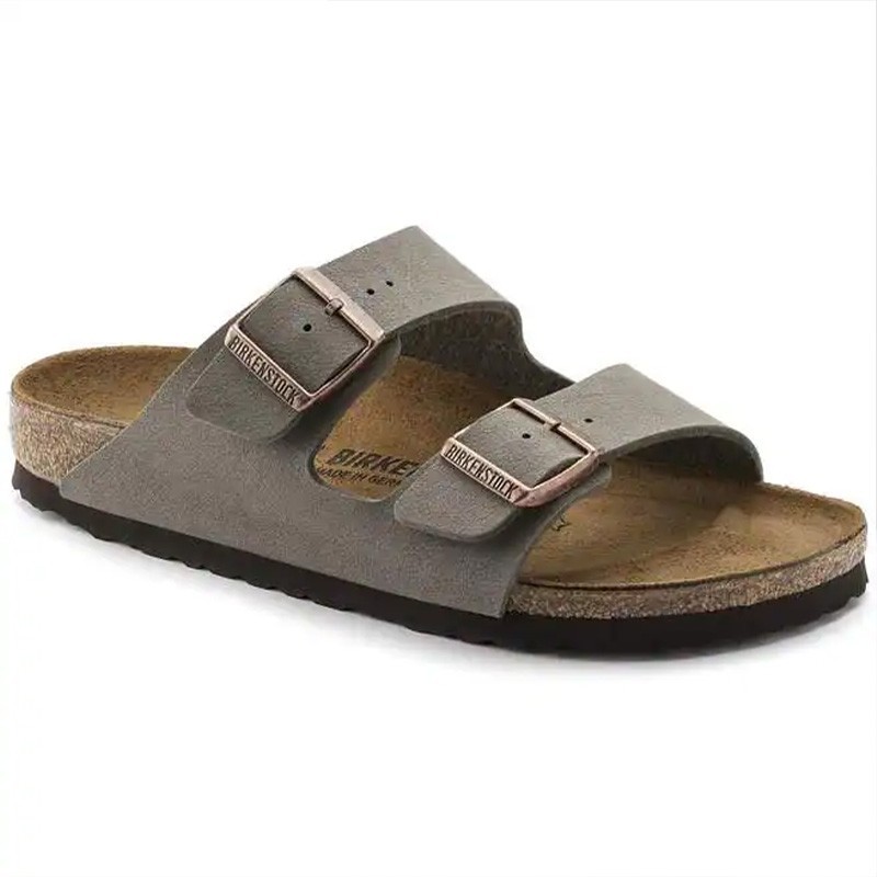 Birkenstock Arizona Stone Suede Footbed Birkibuc Leather Unisex Sandals