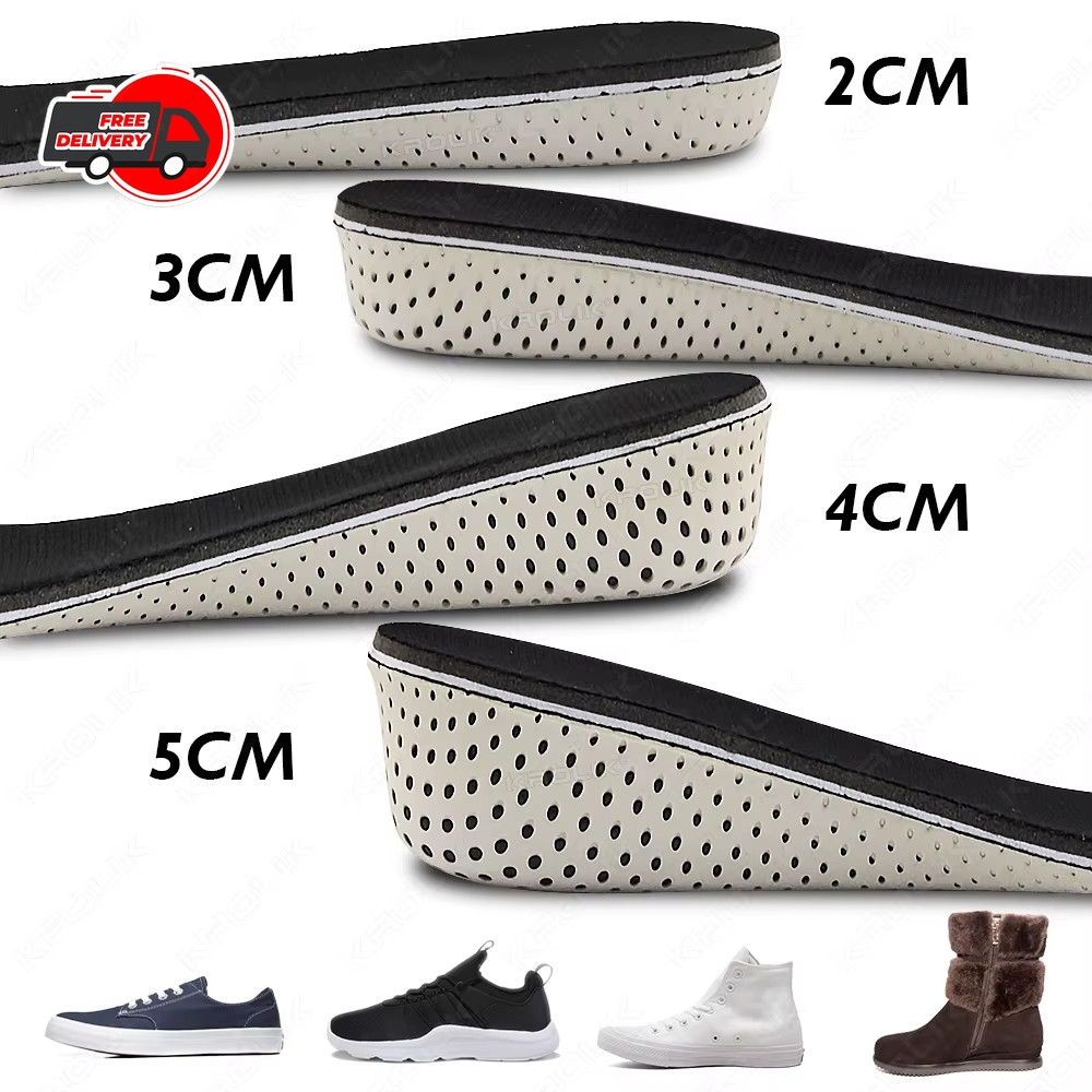 Height Increase Insoles 2-5cm Memory Foam EVA Shoe Lifts Inserts for Men-Women