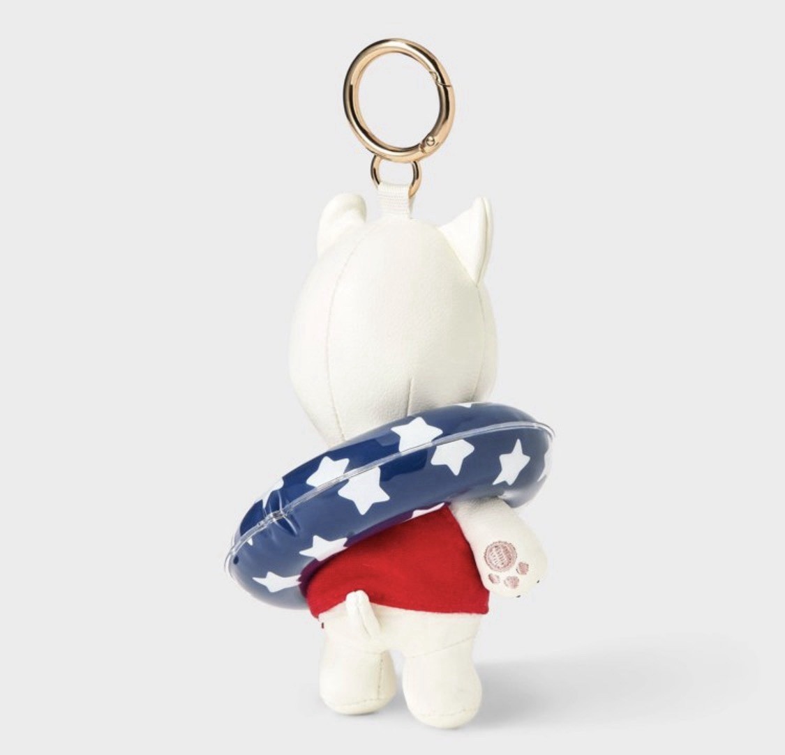 Target Bullseye Dog Patriotic Beach Summer Bag Charm Universal Thread Keychain
