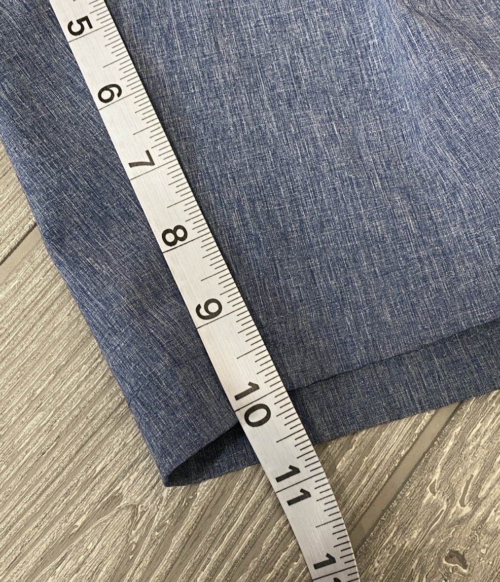 Straight Down Shorts Men’s Blue Chino Golf Casual Flat Front 10”Inseam Size 34