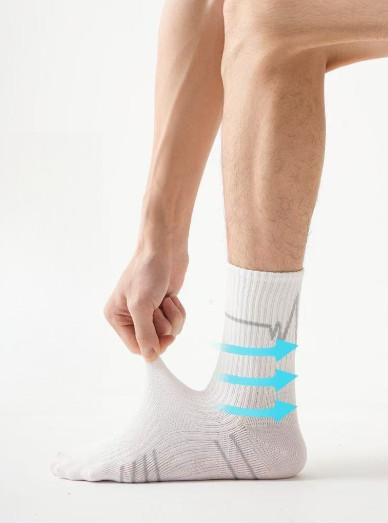 5Pairs Running Compression Socks for Men Crew Socks with Cushion Sport socks