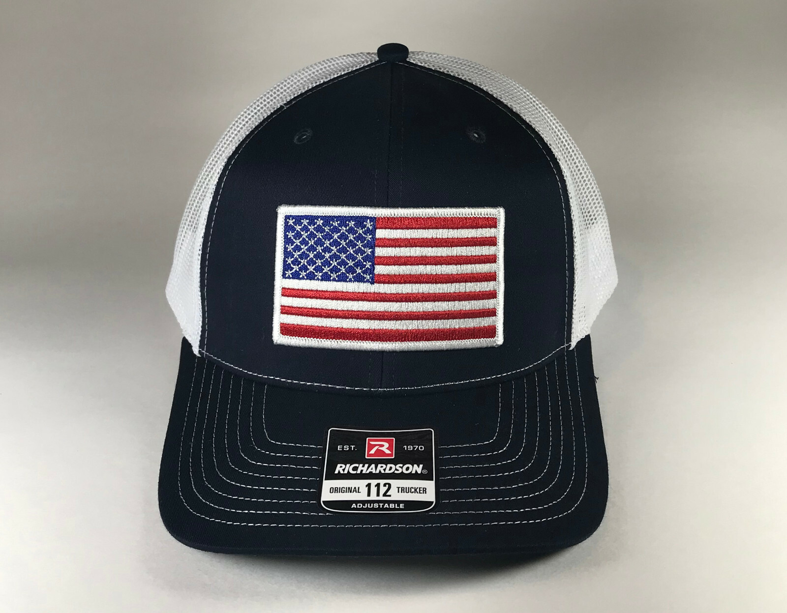 Richardson 112 American Flag 6 Panel Adjustable Snapback Trucker Mesh Hat