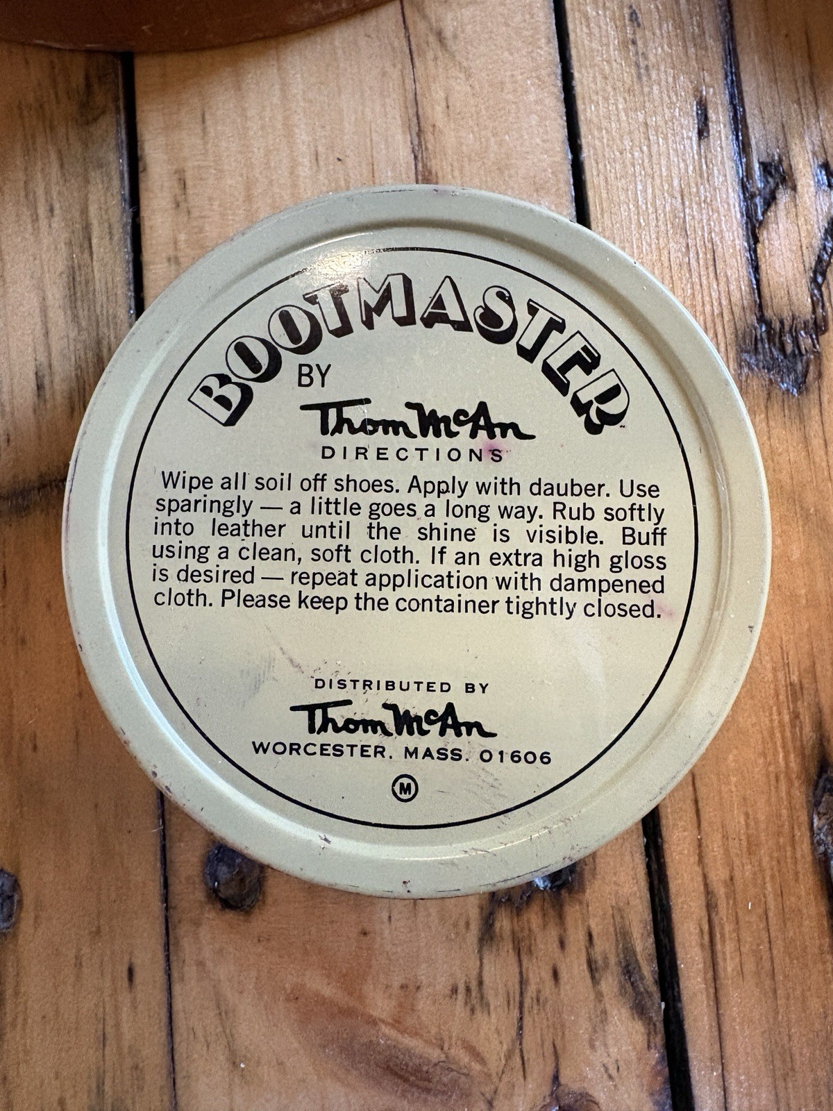 Vintage Wooden Shoe Shine Kit w/ Branded Boot Polish Tins and brushes