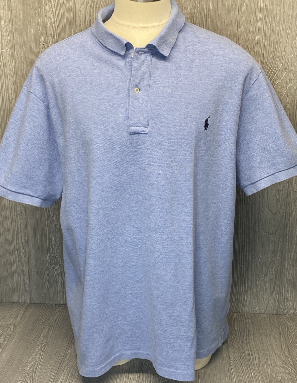 Polo Ralph Lauren Big & Tall 3XB Light Blue Cotton Short Sleeve Polo Shirt Mens