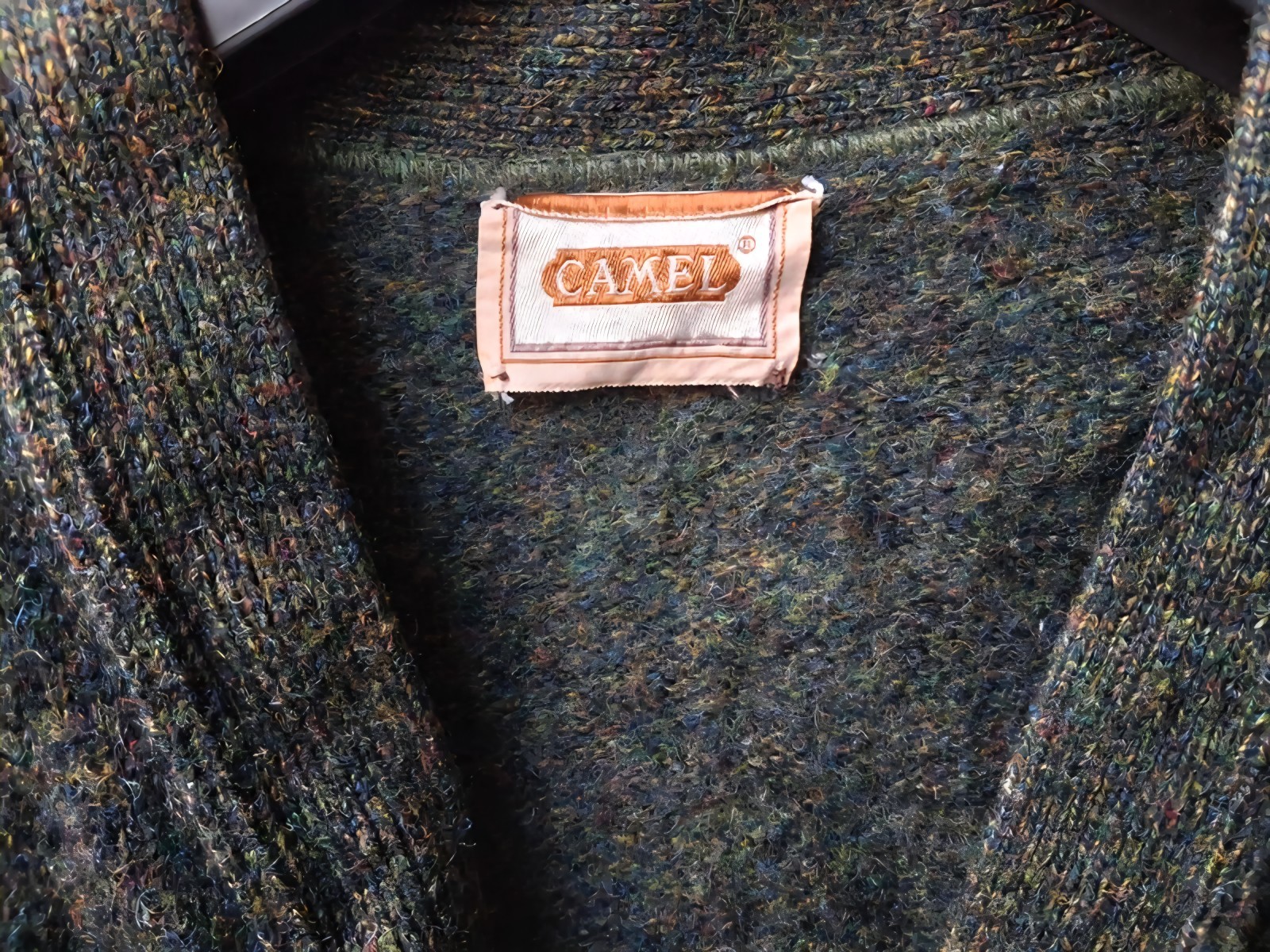 1980s Camel Cardigan Sweater. Large XL. Double wool, men’s. Vintage Made Ita