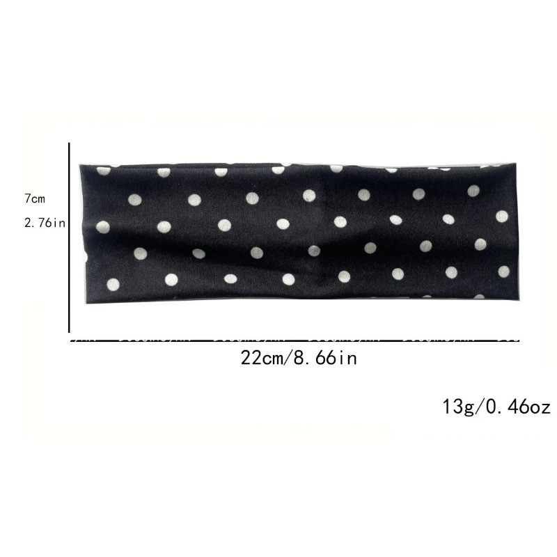 Polka Dot Headband Women Wide sweatband Hair Band Non Slip Hair Accessory