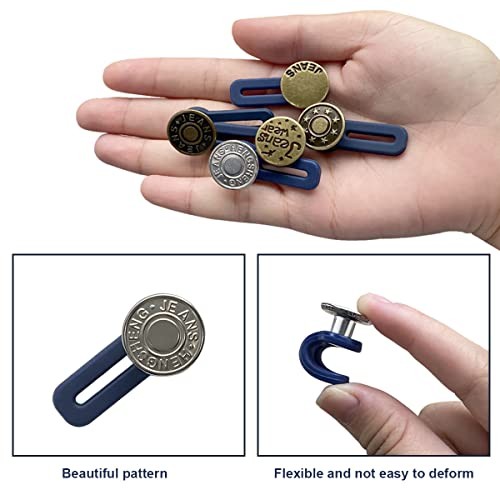 10 Pcs Expander Button for Extender Jeans Pants Collar, 5 Styles Pants Waist