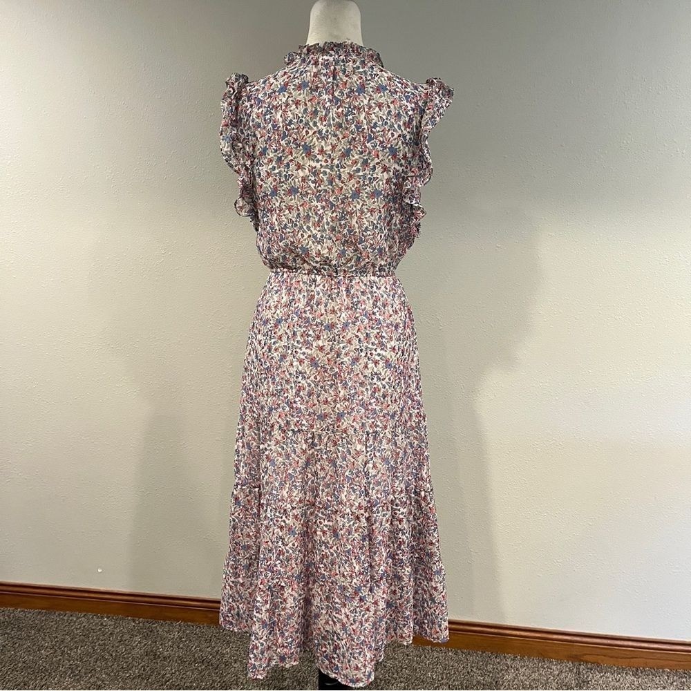 BB Dakota Floral Ruffle sleeves Midi Dress cottagecore style size extra small
