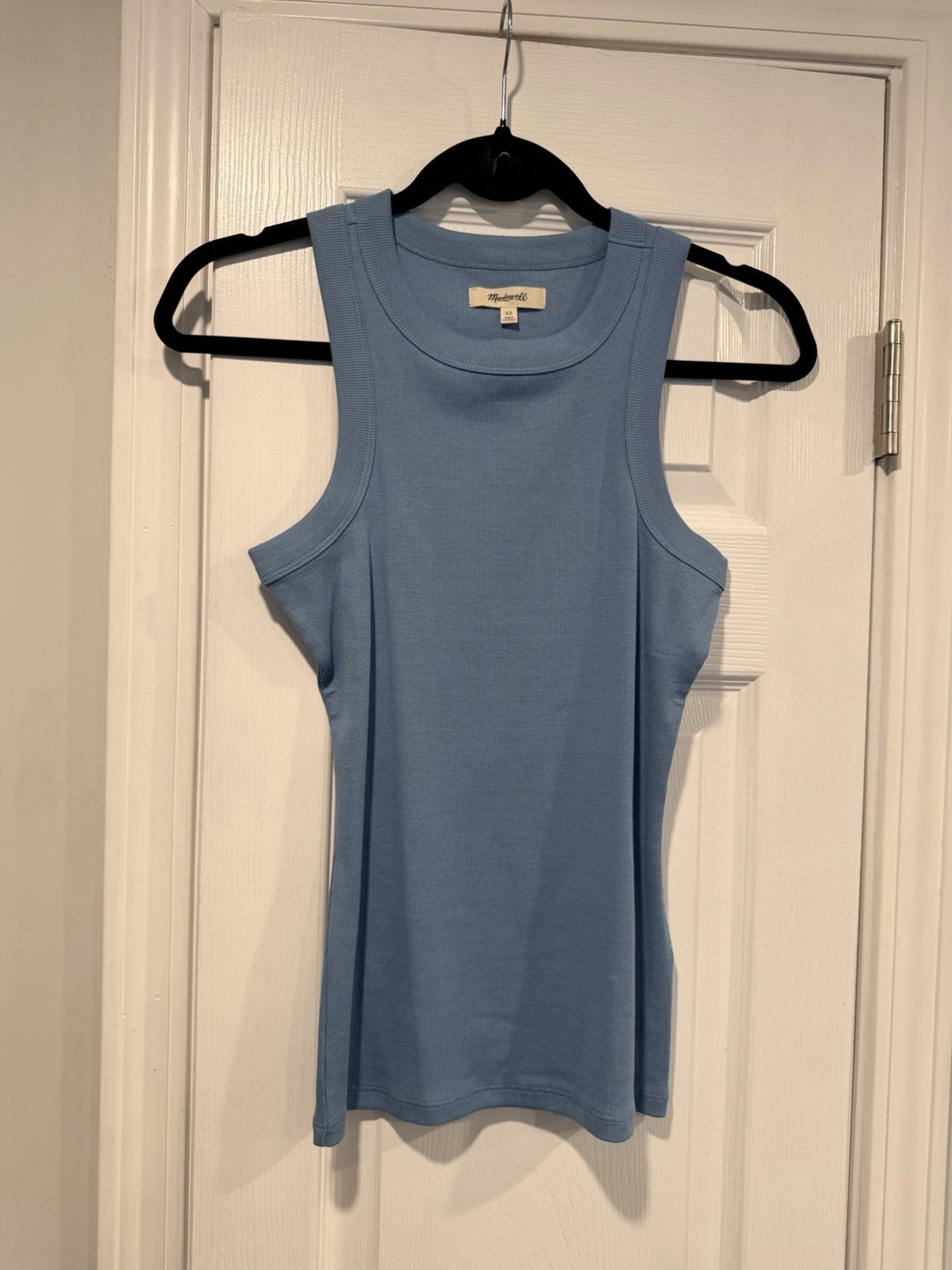 NWOT Madewell Size XS Blue Ribbed Supima Cotton Racerback Tank Top