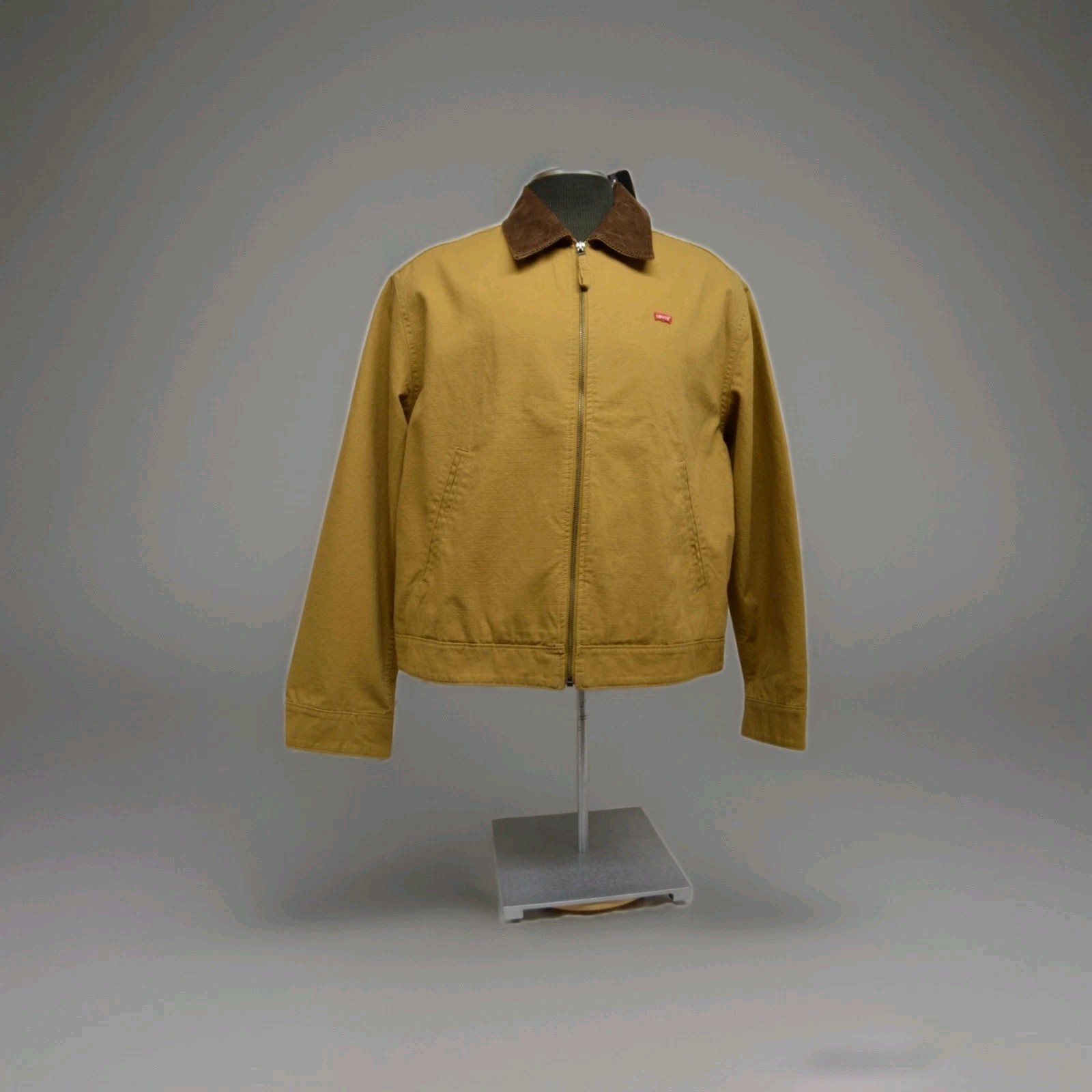 Levi’s Men’s Workwear Jacket Tan Ripstop Corduroy Collar Full Zip Size M