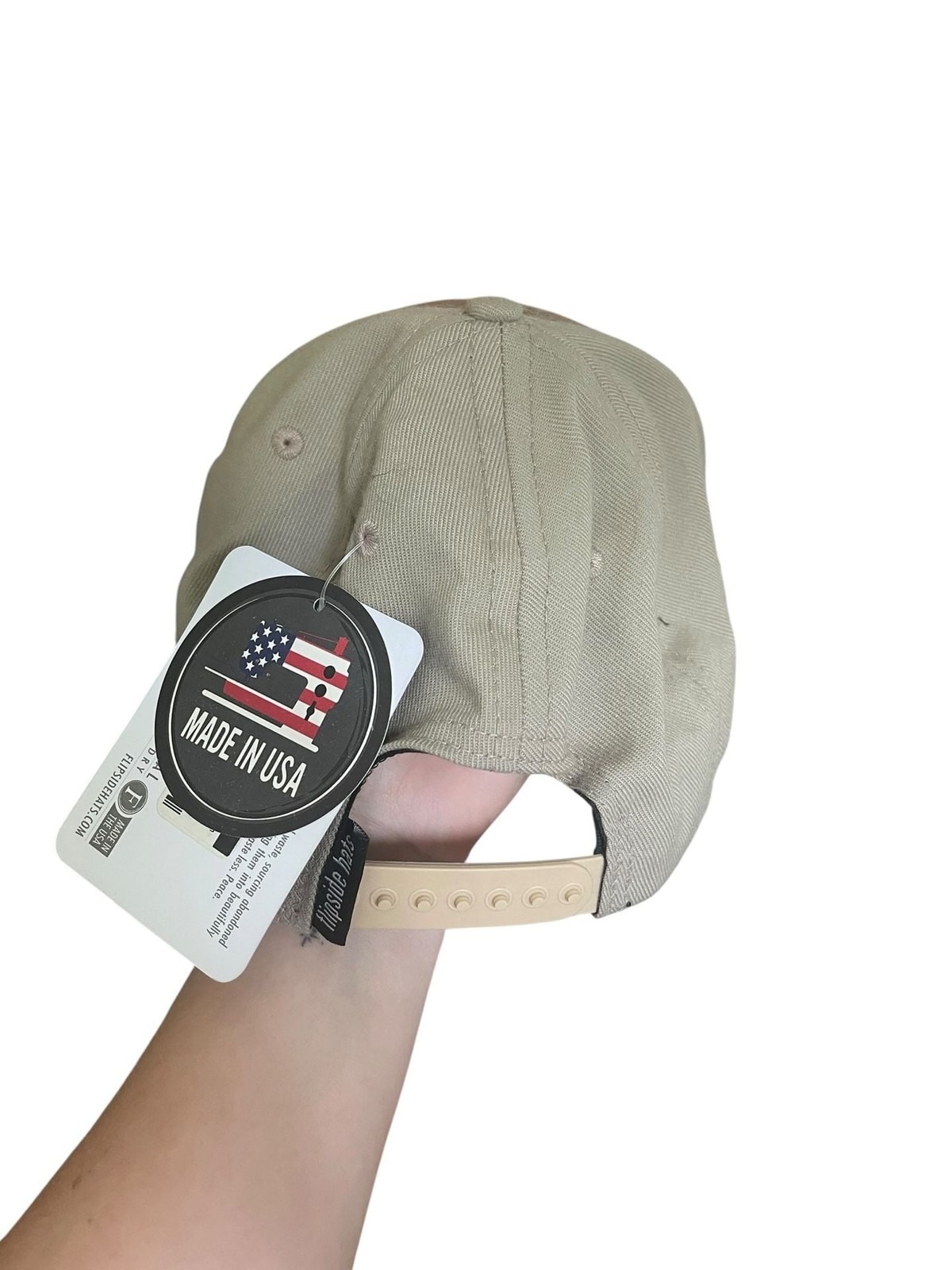 NWT Flipside Hats Eco Ball Cap Rainbow Tree Patch Made USA Snapback Camo Tan OS