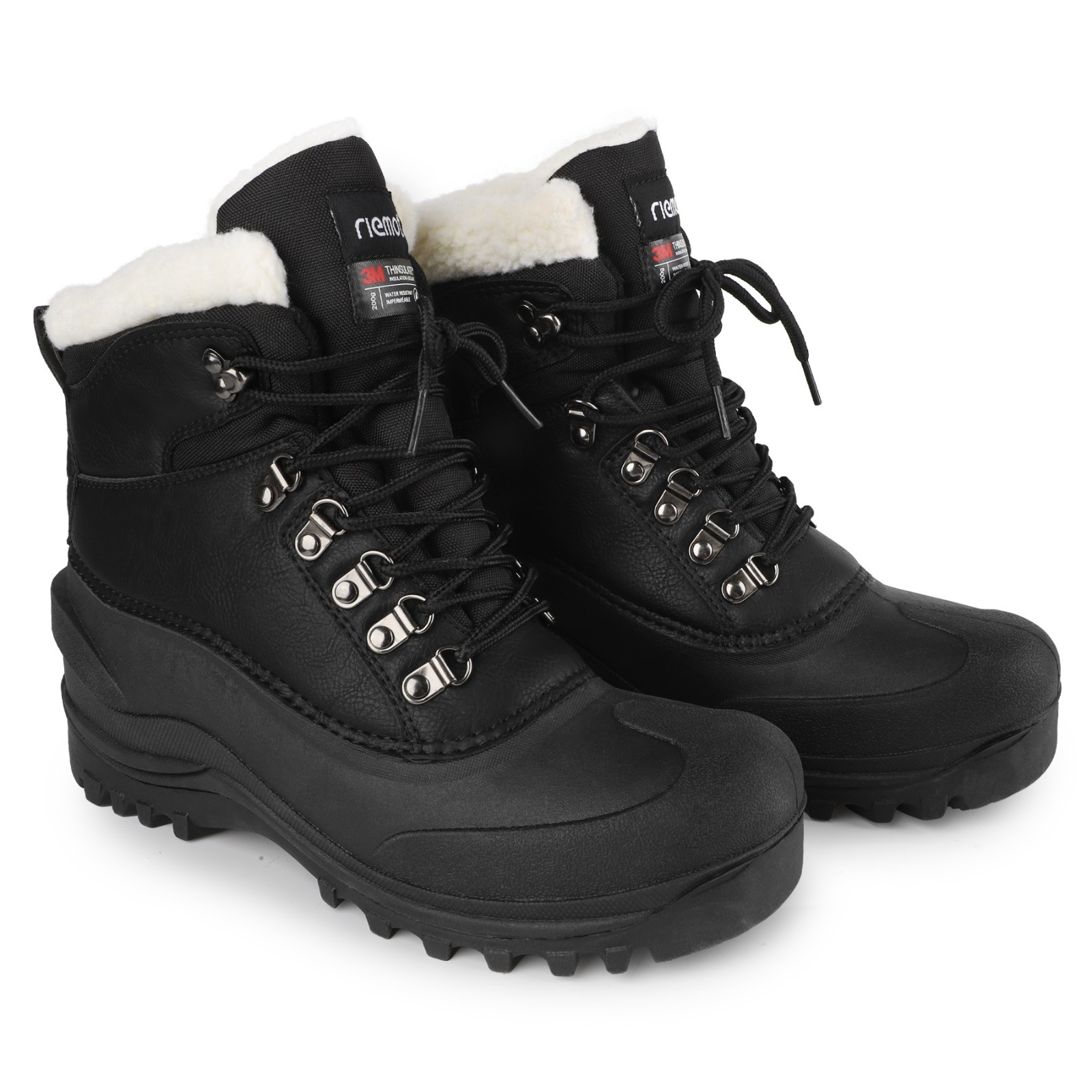 Mens Snow Boots Lace Up Outdoor Cold-proof Winter Warm Fur Insulated Ski Boots