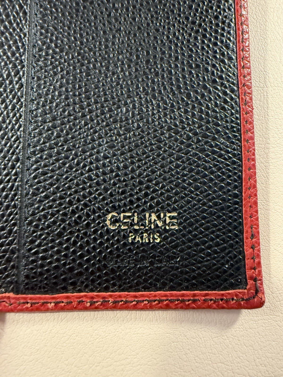 CELINE RED LEATHER PASSPORT PORTFOLIO/COA INCLUDED/PRELOVED!!