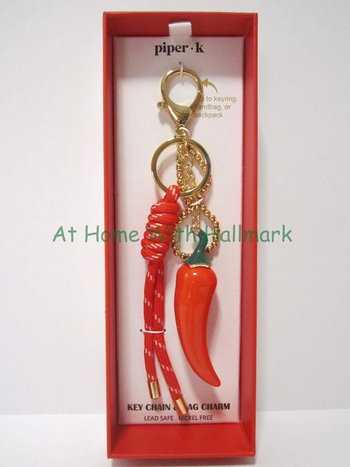 Piper K Picante Spicy Key Chain & Bag Charm With Chili Pepper NIB B58
