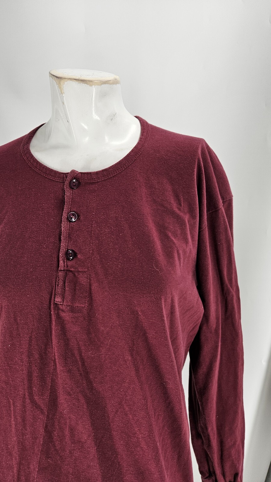 Race Brand By Goldstar Men’s Shirt 44 Red Cotton Henley 1960s Sanforized