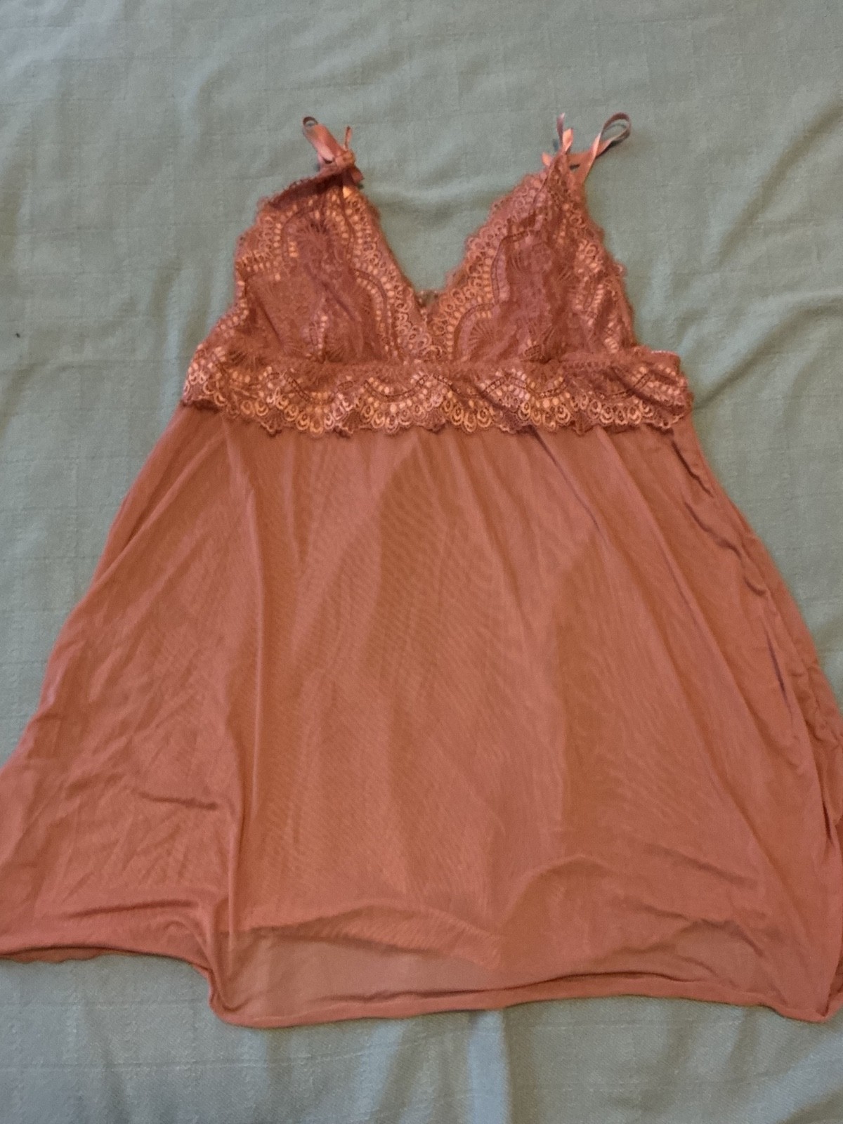 Unknown Brand, Mauve Colored Babydoll, Lace Detail, Size 3X