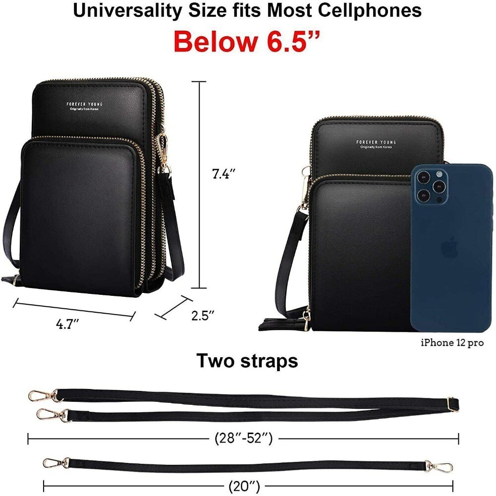 Small Crossbody Cell Phone Purse with Large Touch Screen for Women Mini Handbag